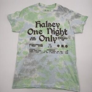 Halsey One Night Only Portland 2022 Tie Dye Graphic T-Shirt Small Green Grey
